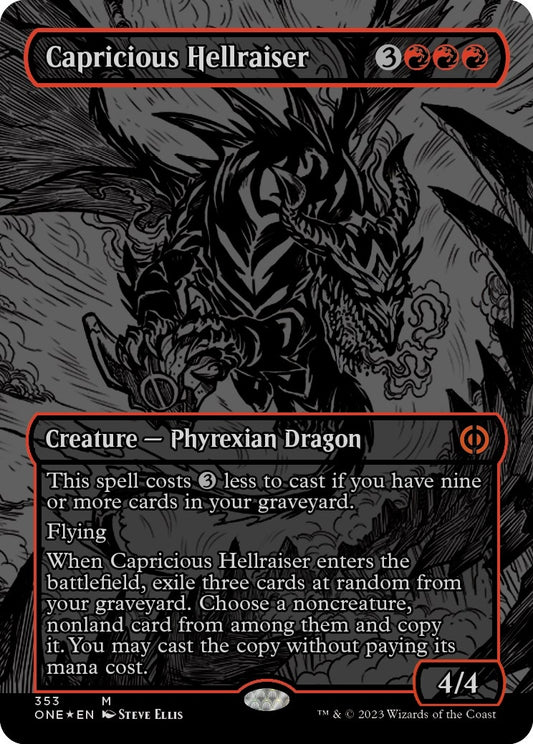Image for Capricious Hellraiser (Oil Slick Raised Foil) (353) (Phyrexia: All Will Be One) - Magic: The Gathering