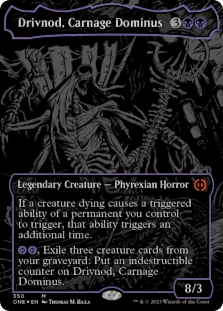 Image for Drivnod, Carnage Dominus (Oil Slick Raised Foil) (350) (Phyrexia: All Will Be One) - Magic: The Gathering