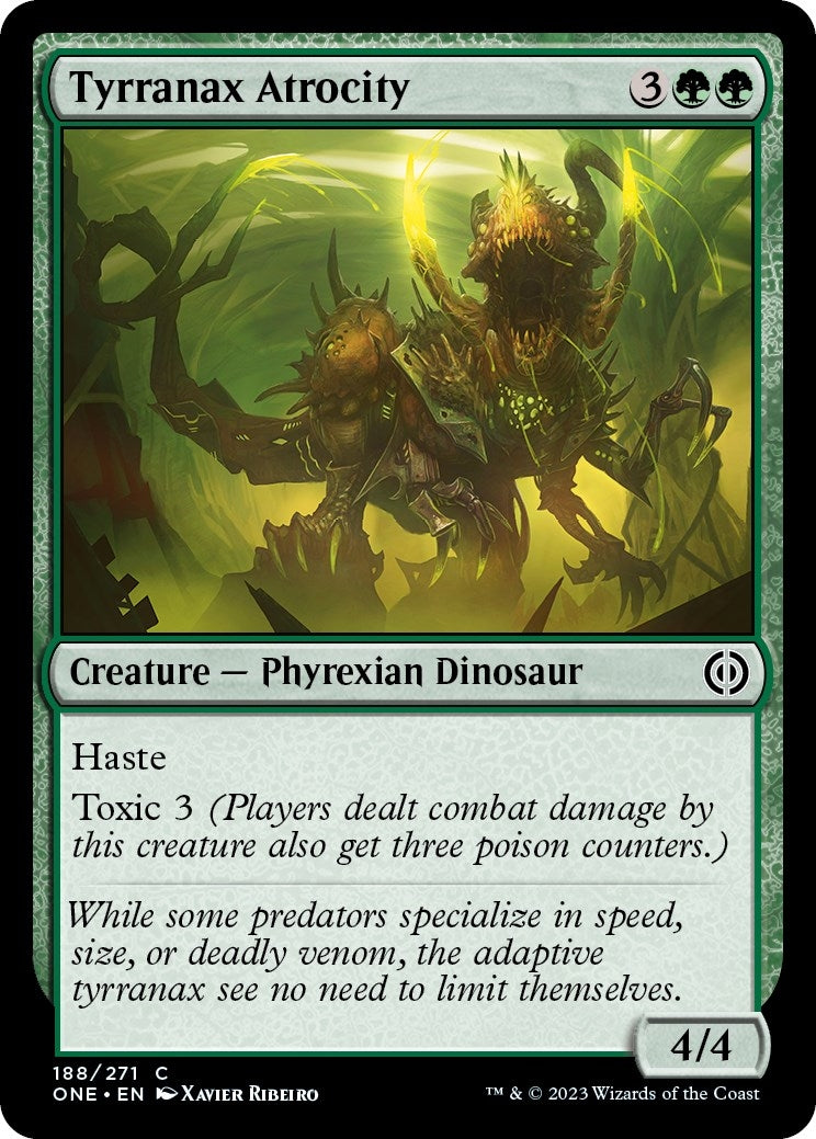 Image for Tyrranax Atrocity (188) (Phyrexia: All Will Be One) - Magic: The Gathering