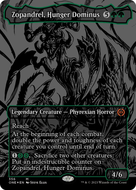 Image for Zopandrel, Hunger Dominus (Oil Slick Raised Foil) (356) (Phyrexia: All Will Be One) - Magic: The Gathering