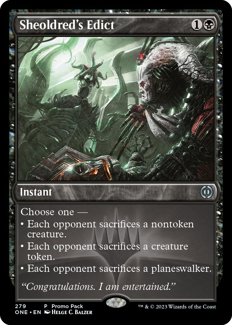 Image for Sheoldred's Edict (279) (Promo Pack: Phyrexia: All Will Be One) - Magic: The Gathering