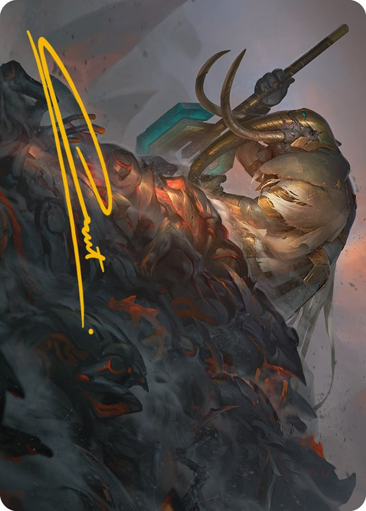 Image for Against All Odds Art Card (Gold-Stamped Signature) (1) (Art Series: Phyrexia: All Will Be One) - Magic: The Gathering