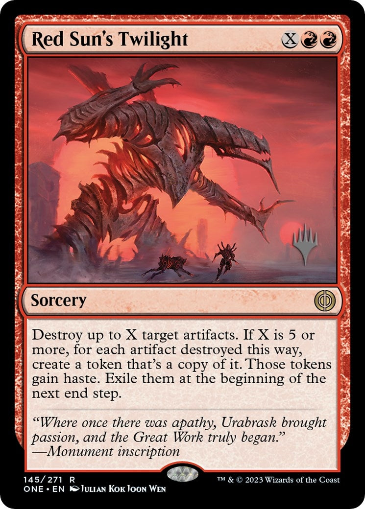 Image for Red Sun's Twilight (145) (Promo Pack: Phyrexia: All Will Be One) - Magic: The Gathering
