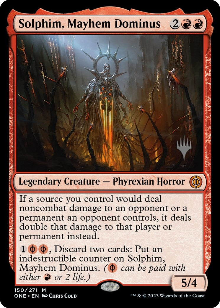 Image for Solphim, Mayhem Dominus (150) (Promo Pack: Phyrexia: All Will Be One) - Magic: The Gathering