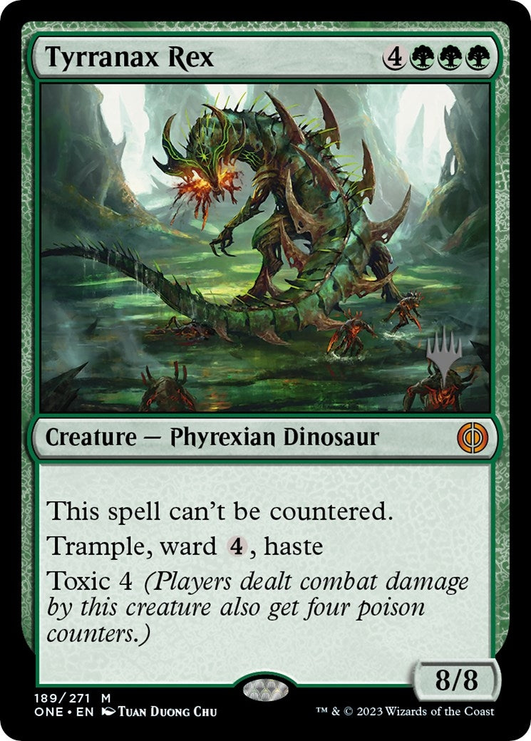 Image for Tyrranax Rex (189) (Promo Pack: Phyrexia: All Will Be One) - Magic: The Gathering