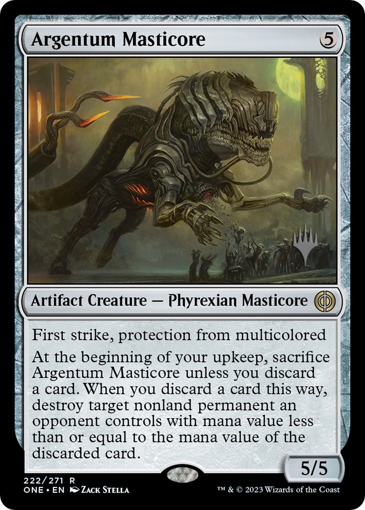 Image for Argentum Masticore (222) (Promo Pack: Phyrexia: All Will Be One) - Magic: The Gathering