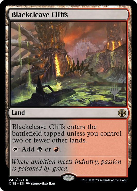 Image for Blackcleave Cliffs (248) (Promo Pack: Phyrexia: All Will Be One) - Magic: The Gathering
