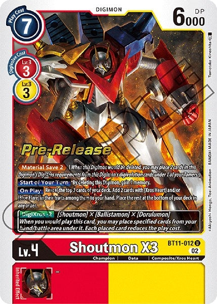 Image for Shoutmon X3 (BT11-012 U) (Dimensional Phase Pre-Release Cards) - Digimon Card Game