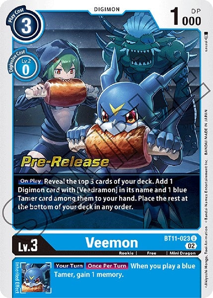 Image for Veemon (BT11-023 U) (Dimensional Phase Pre-Release Cards) - Digimon Card Game