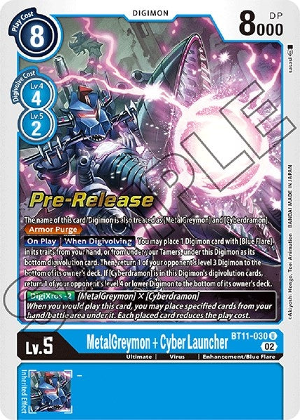 Image for MetalGreymon + Cyber Launcher (BT11-030 U) (Dimensional Phase Pre-Release Cards) - Digimon Card Game