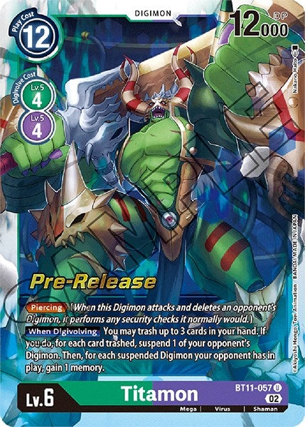 Image for Titamon (BT11-057 U) (Dimensional Phase Pre-Release Cards) - Digimon Card Game