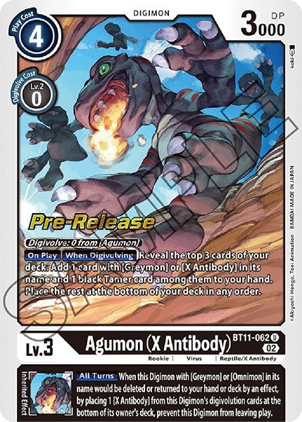Image for Agumon (X Antibody) (BT11-062 U) (Dimensional Phase Pre-Release Cards) - Digimon Card Game