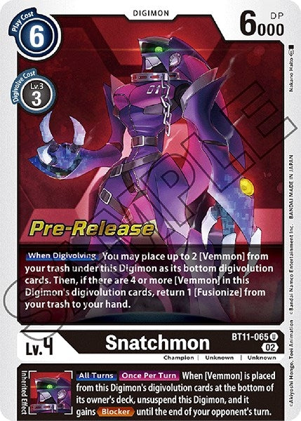 Image for Snatchmon (BT11-065 U) (Dimensional Phase Pre-Release Cards) - Digimon Card Game