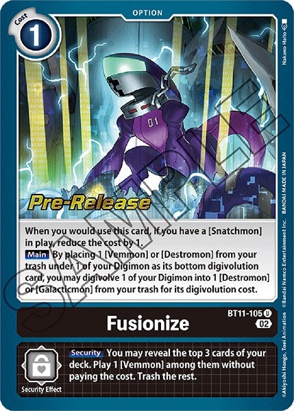 Image for Fusionize (BT11-105 U) (Dimensional Phase Pre-Release Cards) - Digimon Card Game