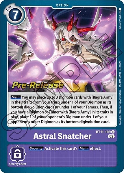 Image for Astral Snatcher (BT11-109 U) (Dimensional Phase Pre-Release Cards) - Digimon Card Game