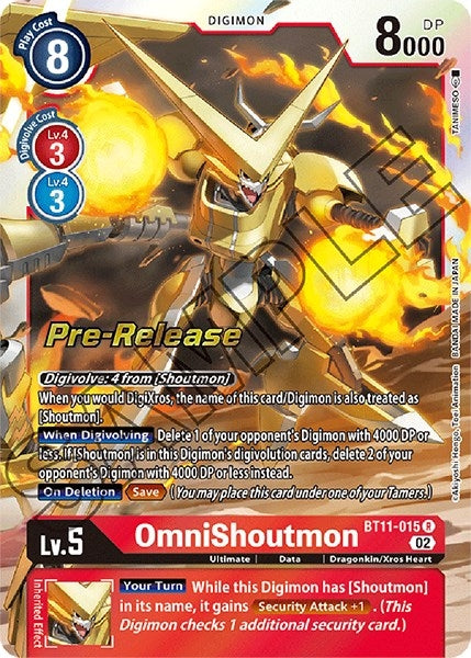 Image for OmniShoutmon (BT11-015 R) (Dimensional Phase Pre-Release Cards) - Digimon Card Game