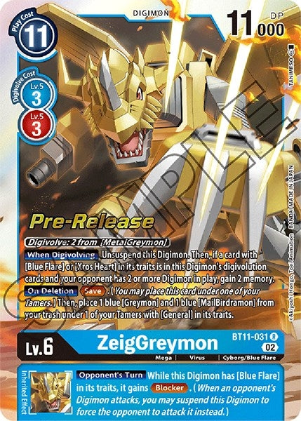 Image for ZeigGreymon (BT11-031 R) (Dimensional Phase Pre-Release Cards) - Digimon Card Game