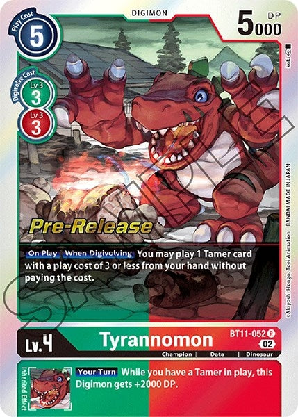 Image for Tyrannomon (BT11-052 R) (Dimensional Phase Pre-Release Cards) - Digimon Card Game