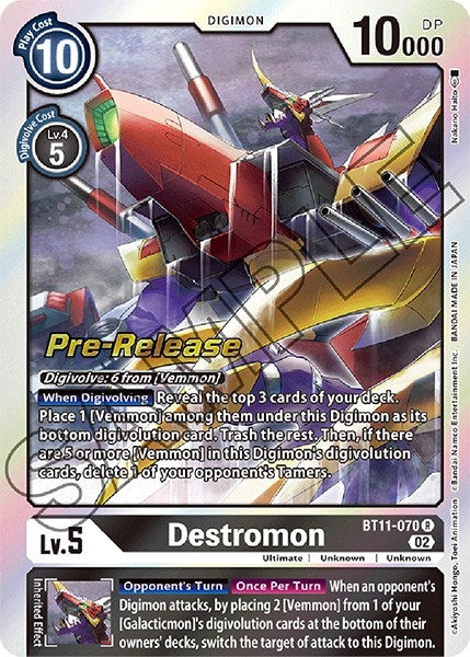 Image for Destromon (BT11-070 R) (Dimensional Phase Pre-Release Cards) - Digimon Card Game