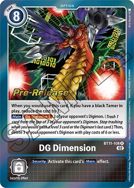 Image for DG Dimension (BT11-108 R) (Dimensional Phase Pre-Release Cards) - Digimon Card Game