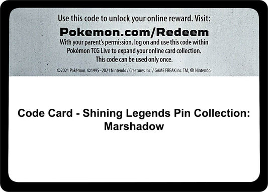 Image for Code Card - Shining Legends Pin Collection: Marshadow (Shining Legends) - Pokemon