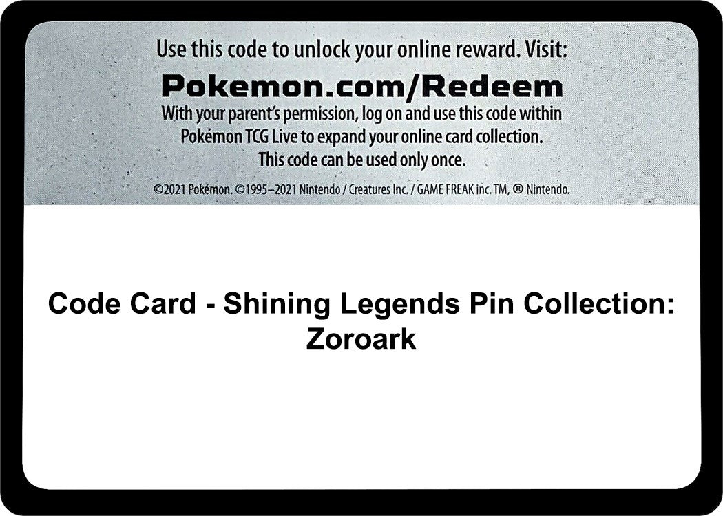 Image for Code Card - Shining Legends Pin Collection: Zoroark (Shining Legends) - Pokemon