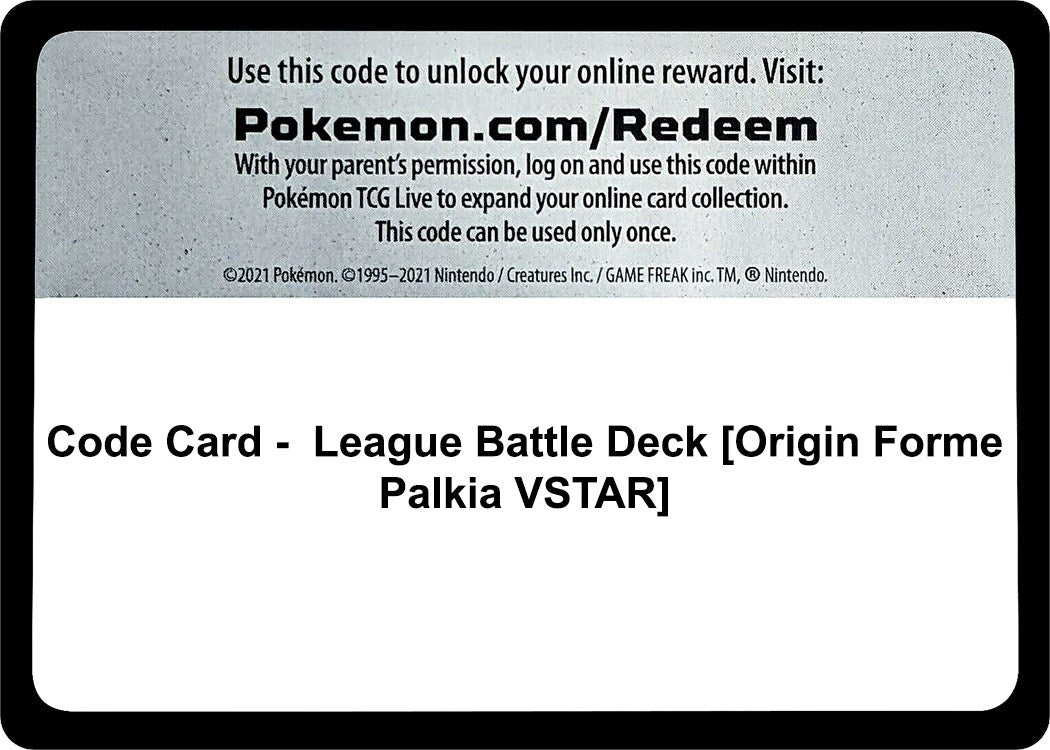 Image for Code Card - League Battle Deck [Origin Forme Palkia VSTAR] (Miscellaneous Cards & Products) - Pokemon