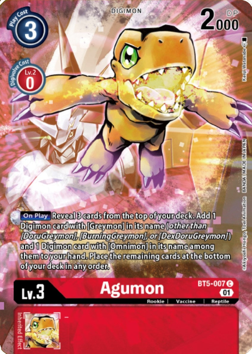 Image for Agumon - BT5-007 (Digimon Royal Knights Card Set) (BT5-007 C) (Battle of Omni) - Digimon Card Game