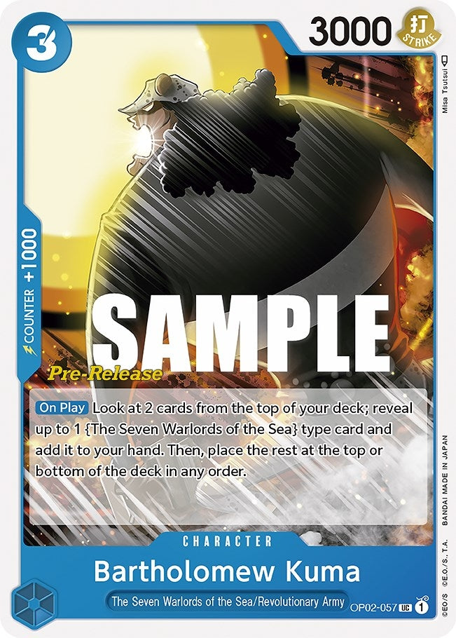 Image for Bartholomew Kuma (OP02-057) (Paramount War Pre-Release Cards) - One Piece Card Game