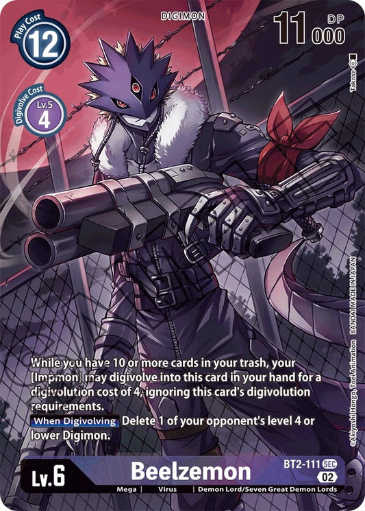 Image for Beelzemon - BT2-111 (Alternate Art) (BT2-111 SEC) (Starter Deck 14: Beelzemon Advanced Deck Set) - Digimon Card Game