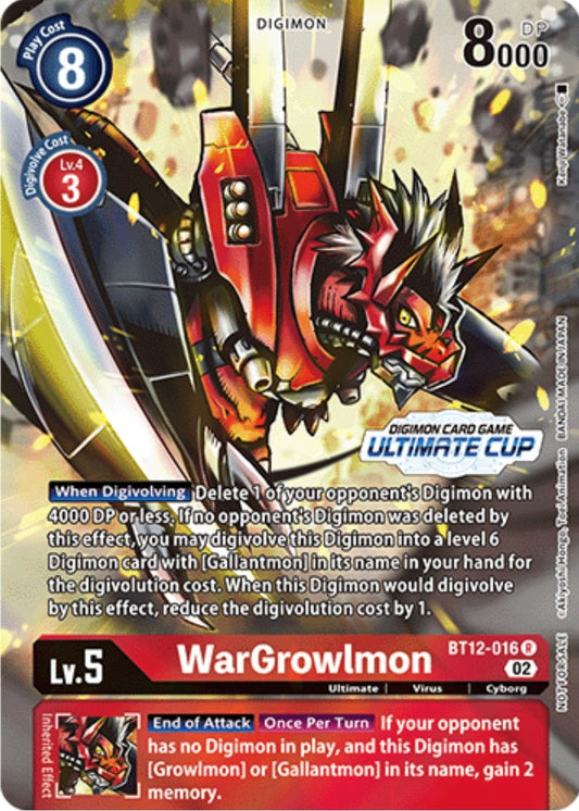 Image for WarGrowlmon (Ultimate Cup) (BT12-016 R) (Across Time) - Digimon Card Game