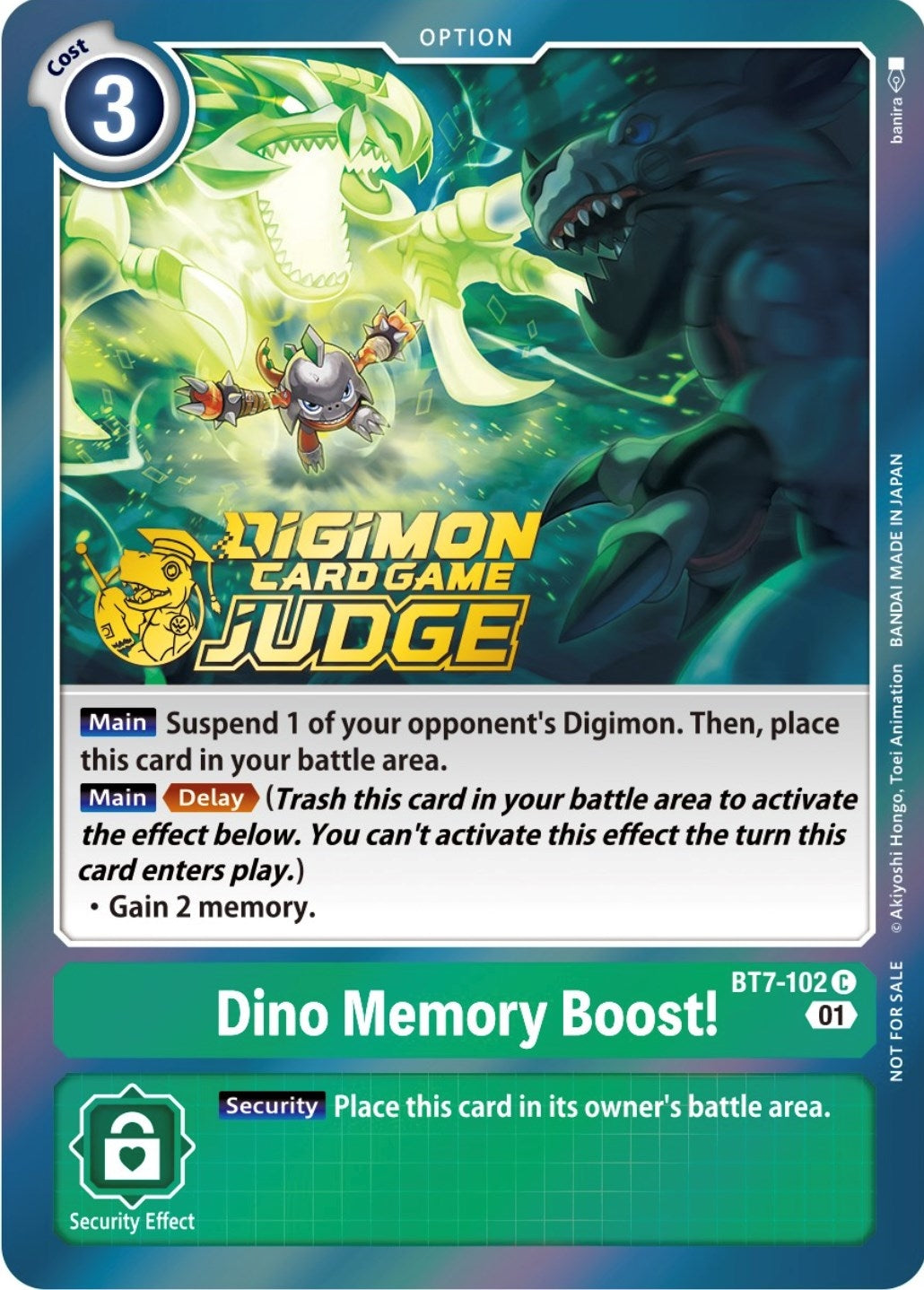 Image for Dino Memory Boost! (Judge Pack 3) (BT7-102 C) (Next Adventure) - Digimon Card Game