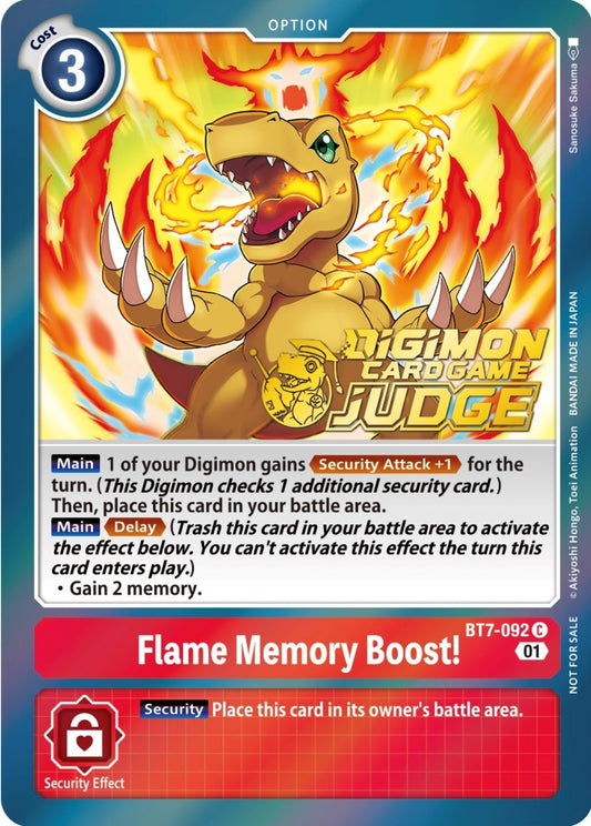 Image for Flame Memory Boost! (Judge Pack 3) (BT7-092 C) (Next Adventure) - Digimon Card Game