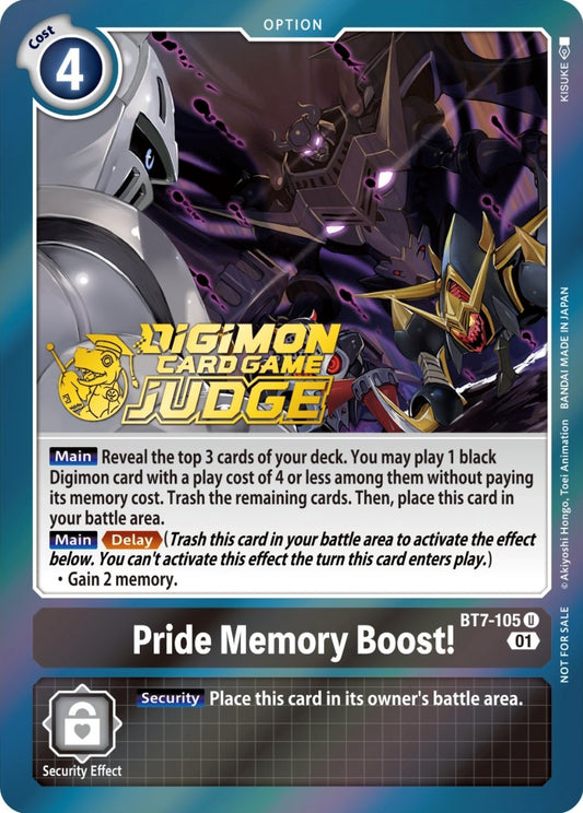 Image for Pride Memory Boost! (Judge Pack 3) (BT7-105 U) (Next Adventure) - Digimon Card Game