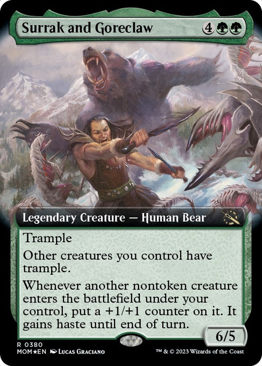 Image for Surrak and Goreclaw (Extended Art) (380) (March of the Machine) - Magic: The Gathering