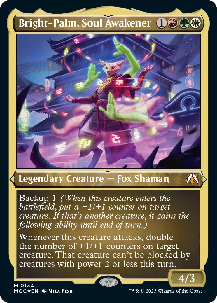 Image for Bright-Palm, Soul Awakener (Display Commander) - Thick Stock (134) (Commander: March of the Machine) - Magic: The Gathering