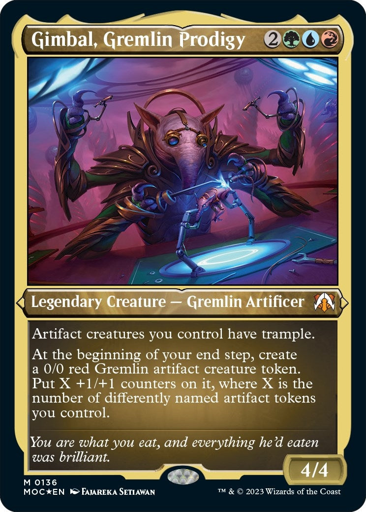 Image for Gimbal, Gremlin Prodigy (Display Commander) - Thick Stock (136) (Commander: March of the Machine) - Magic: The Gathering