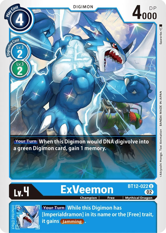 Image for ExVeemon (BT12-022 U) (Across Time) - Digimon Card Game