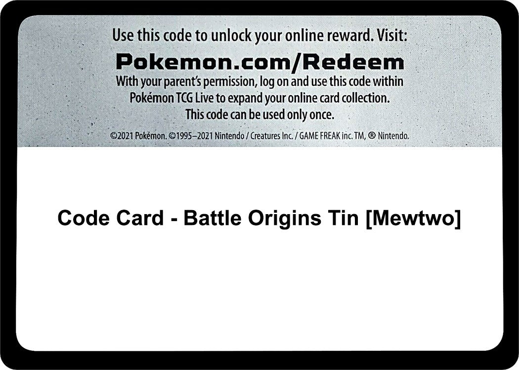 Image for Code Card - Battle Origins Tin [Mewtwo] (World Championship Decks) - Pokemon