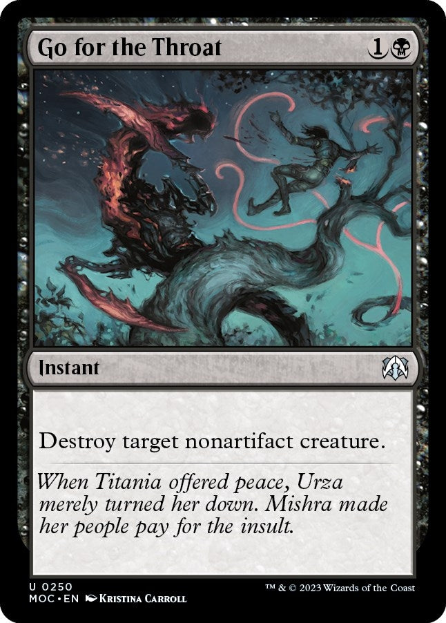 Image for Go for the Throat (250) (Commander: March of the Machine) - Magic: The Gathering