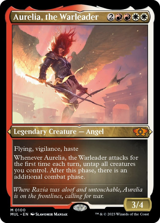 Image for Aurelia, the Warleader (Foil Etched) (100) (March of the Machine: Multiverse Legends) - Magic: The Gathering
