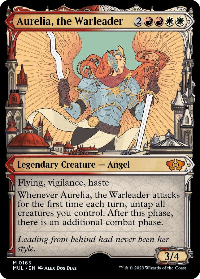 Image for Aurelia, the Warleader (Halo Foil) (165) (March of the Machine: Multiverse Legends) - Magic: The Gathering