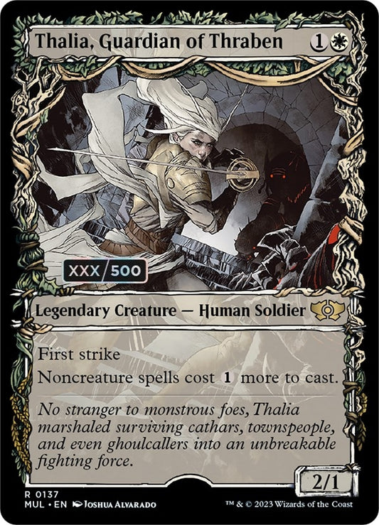 Image for Thalia, Guardian of Thraben (Serial Numbered) (137) (March of the Machine: Multiverse Legends) - Magic: The Gathering