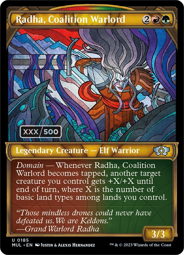 Image for Radha, Coalition Warlord (Serial Numbered) (185) (March of the Machine: Multiverse Legends) - Magic: The Gathering