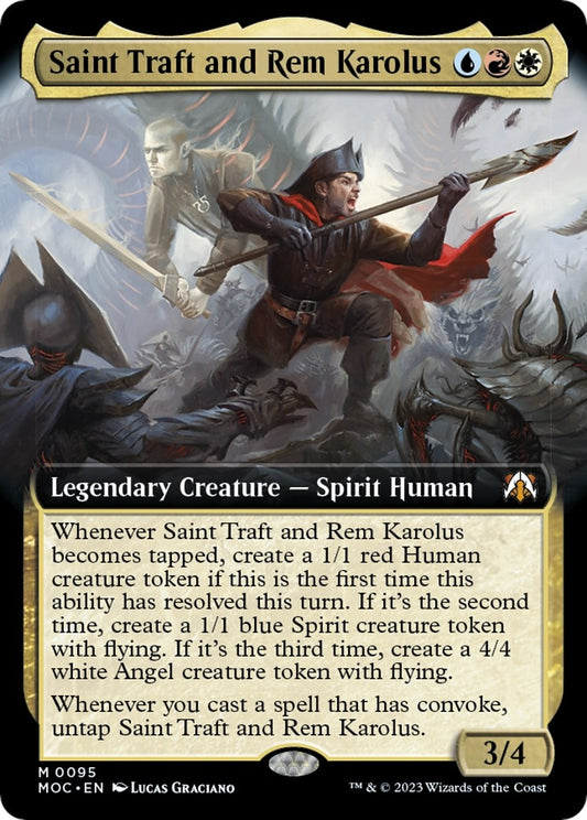 Image for Saint Traft and Rem Karolus (Extended Art) (95) (Commander: March of the Machine) - Magic: The Gathering