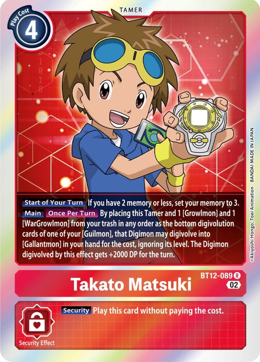 Image for Takato Matsuki (BT12-089 R) (Across Time) - Digimon Card Game