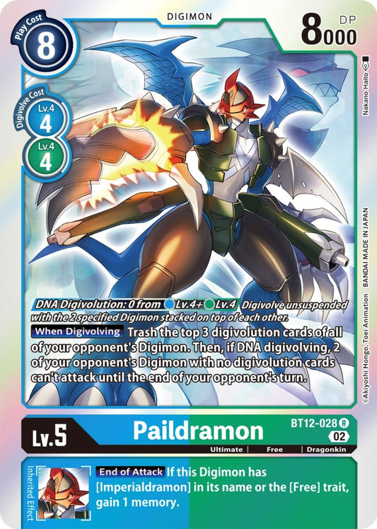 Image for Paildramon (BT12-028 R) (Across Time) - Digimon Card Game
