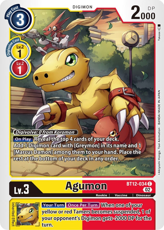 Image for Agumon - BT12-034 (BT12-034 C) (Across Time) - Digimon Card Game