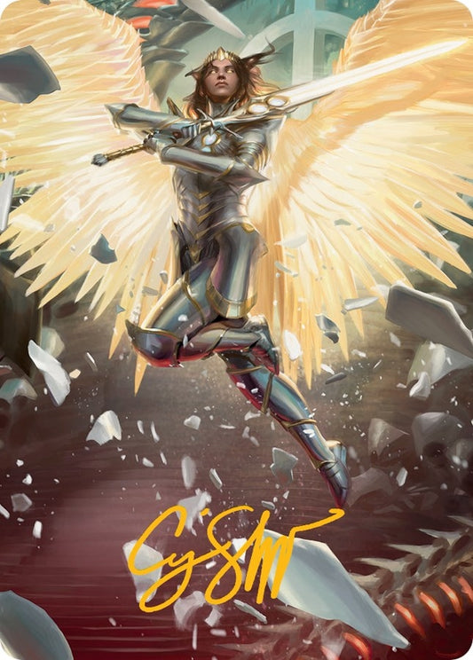 Image for Archangel Elspeth Art Card (Gold-Stamped Signature) (1) (Art Series: March of the Machine) - Magic: The Gathering