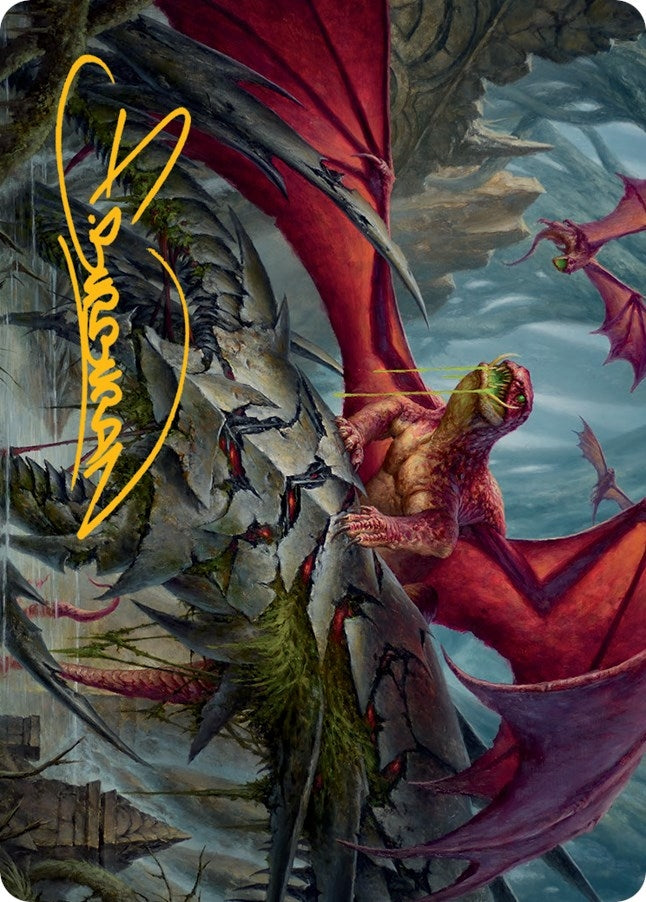 Image for Hoarding Broodlord Art Card (Gold-Stamped Signature) (23) (Art Series: March of the Machine) - Magic: The Gathering